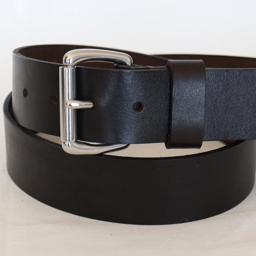 37" Handmade leather belt 100% cowhide dark chocolate brown plain full grain U